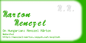 marton menczel business card