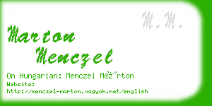 marton menczel business card